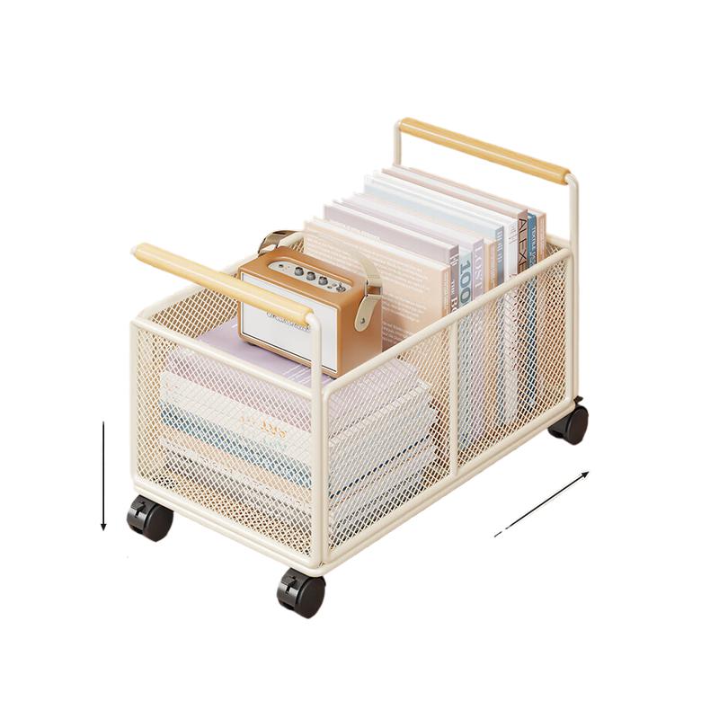 林家小子 收纳箱 铁艺 敞口 带轮 48*30*30cm 白色按个销售