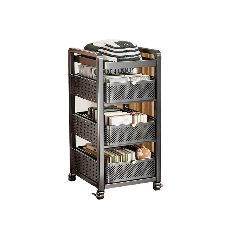 本王 收纳架 碳钢 带滑轮一体免安装  32*40*90cm 黑色按个销售