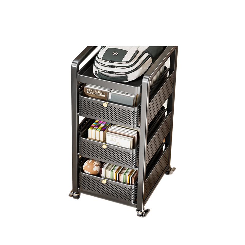 本王 收纳架 碳钢 带滑轮一体免安装  32*40*90cm 黑色按个销售