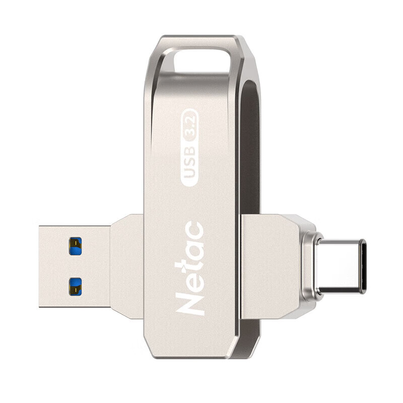 朗科 US15 多功能接口u盘 Type-C+USB3.2 32GB 银色按个销售