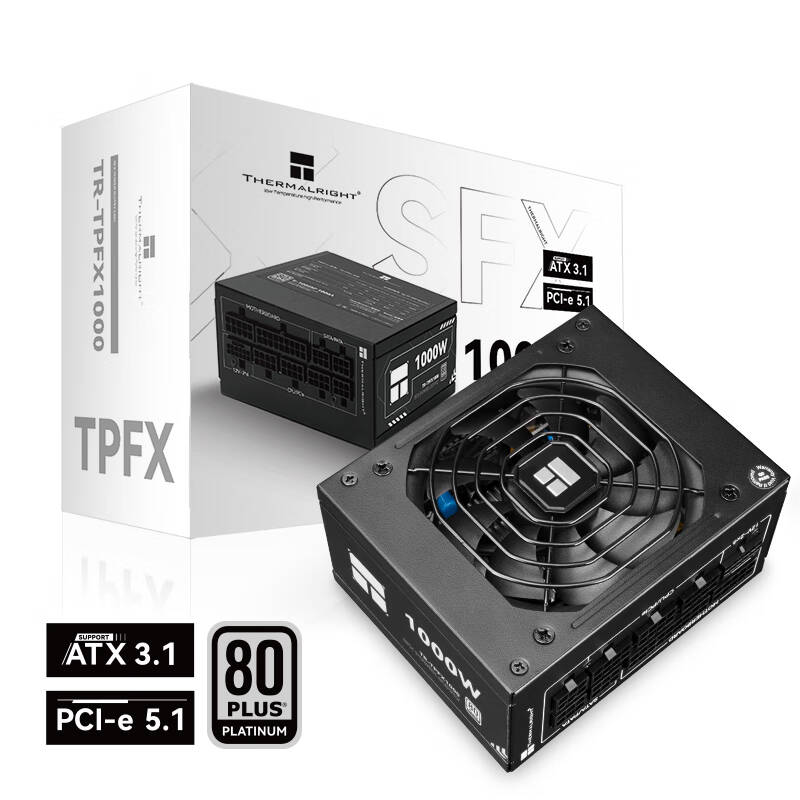 利民 TR-TPFX1000 电源 ATX3.1 白金全模组 原生PCIE5.1 全日系电容 SFX 1000W按个销售