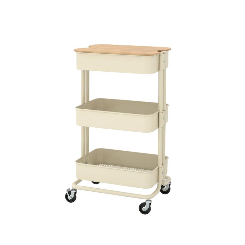 宜家 小推车置物架 米黄色 35*45*77cm按个销售