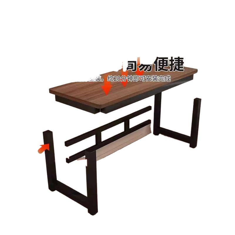 语森忆 电脑桌 60x40x75cm 黑架-胡桃桌面(加固横杆 加厚桌面)按个销售