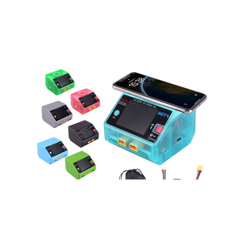 HOTA D6 Pro 智能平衡充电器 650W 15A 国标(套餐一)  内置电源 透明蓝色按套销售