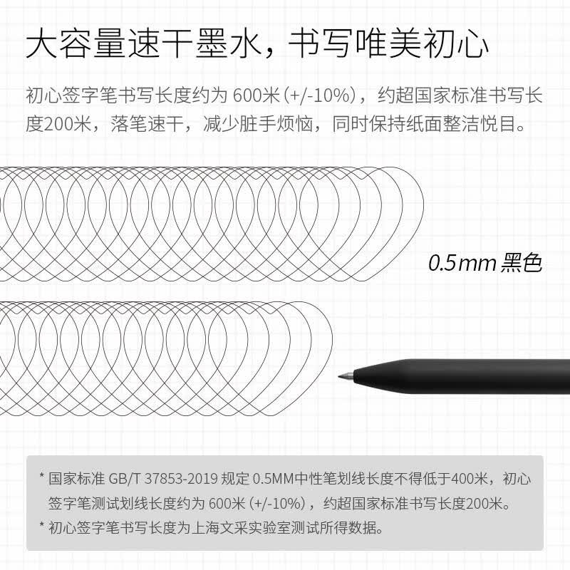 KACO 中性笔 黑杆（笔*1，笔芯*2)  0.5mm子弹头黑色按套销售