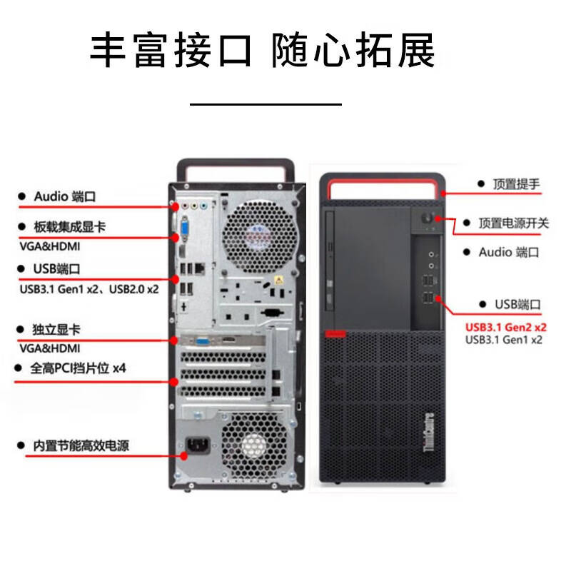 联想 M630Z 电脑台式机 兆芯KX-U6780A 32G+2T机械硬盘+WIN7  23英寸显示器按台销售