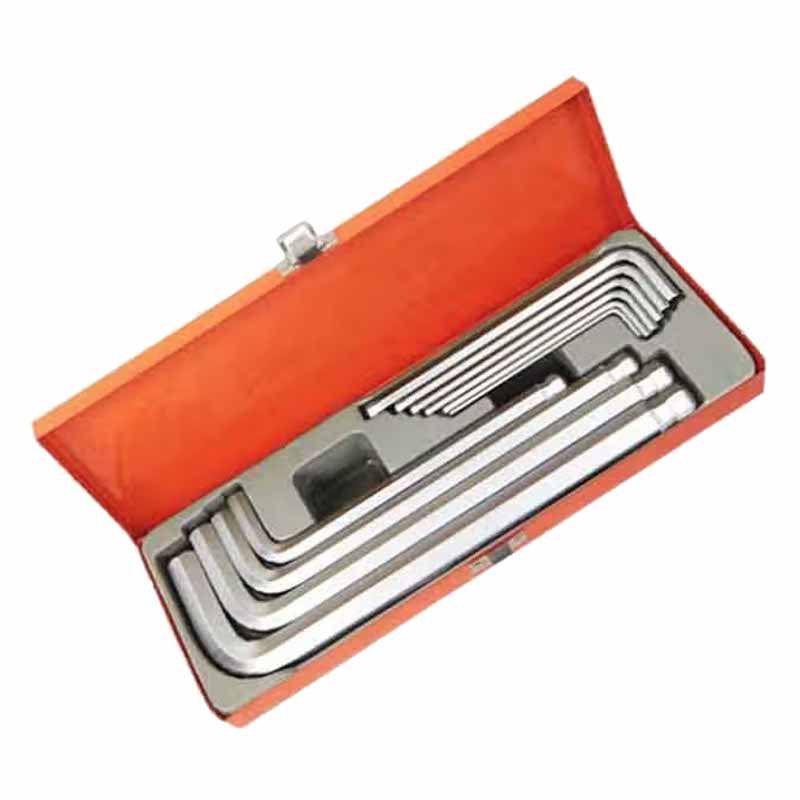 钢盾 S050026 公制加长球头内六角扳手(铁盒) 10件按(套)销售 钢盾 S050026 公制加长球头内六角扳手(铁盒) 10件按(套)销售