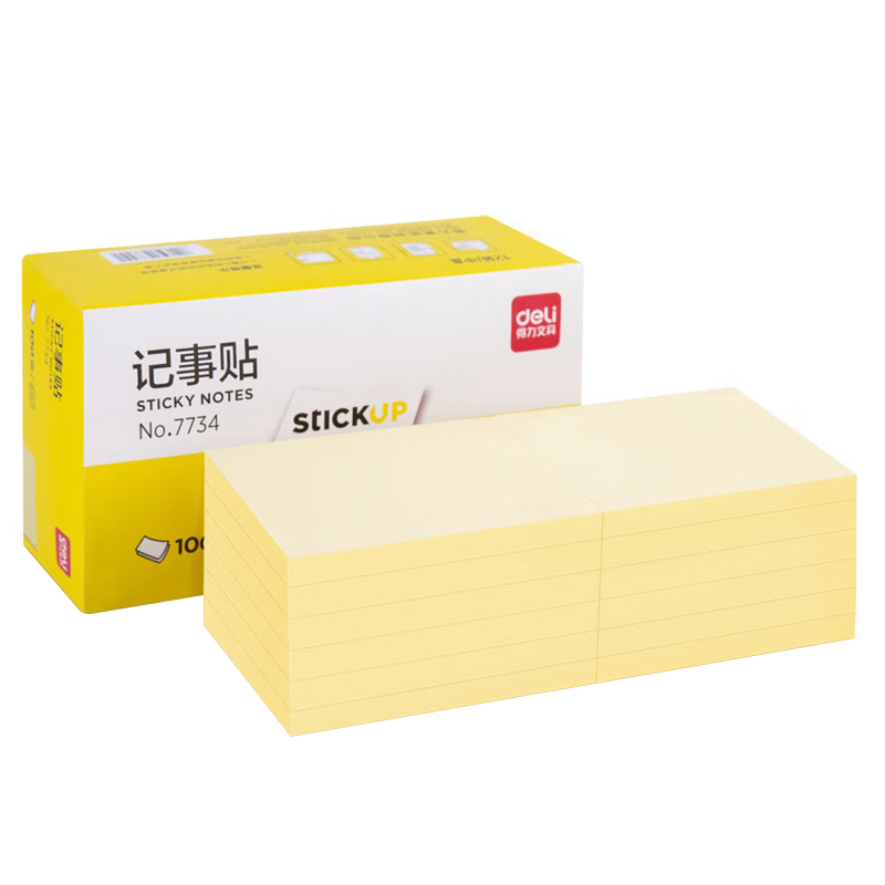 得力 7734 便利贴 76*101mm 12本/包按（包）销售