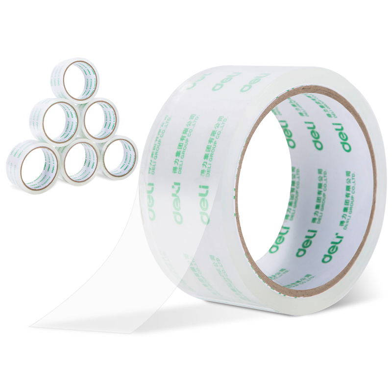 得力 30173 封箱胶带 打包胶带 45mm*60y(≈54.9m)*50um  6卷/筒 单筒装按（筒）销售