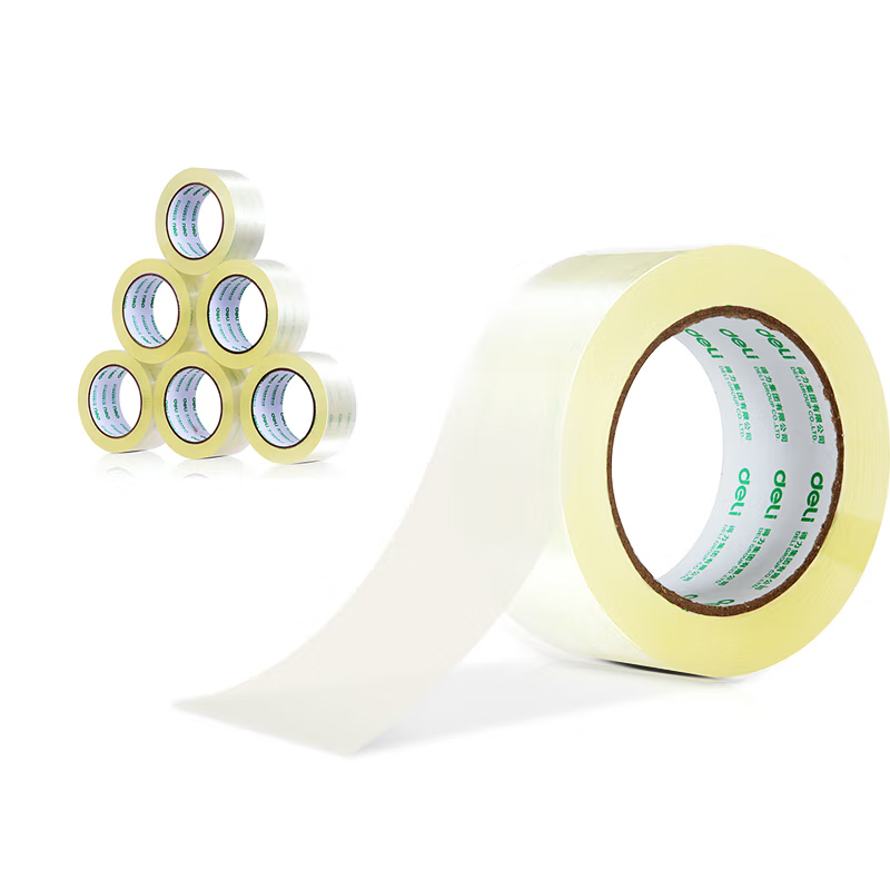 得力 30205 封箱胶带 打包胶带 48mm*100y(≈91.4m)*50um  6卷/筒 单筒装按（筒）销售