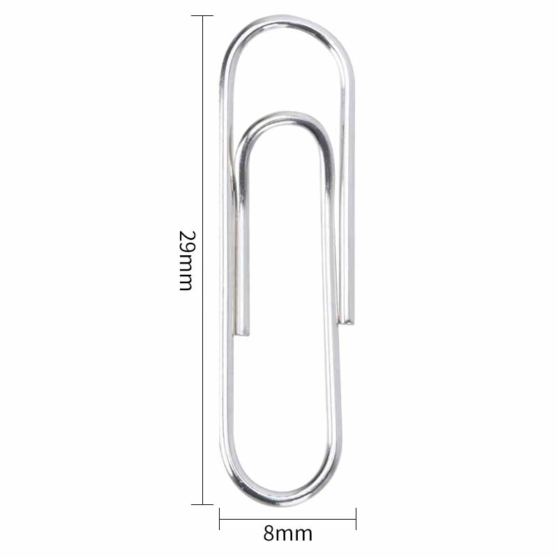 得力 0018 回形针 29mm 钢芯 100枚/盒  办公用品工具 10盒/包 一包装按（包）销售