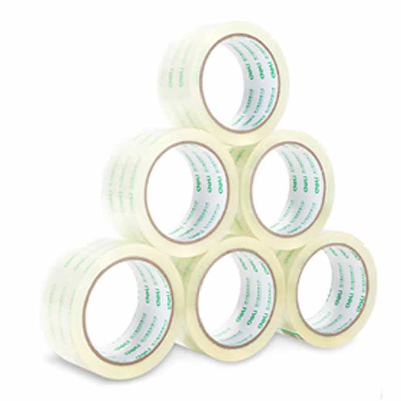 得力 30203 封箱胶带 打包胶带 48MM*60Y 6卷/筒 单筒装按筒销售