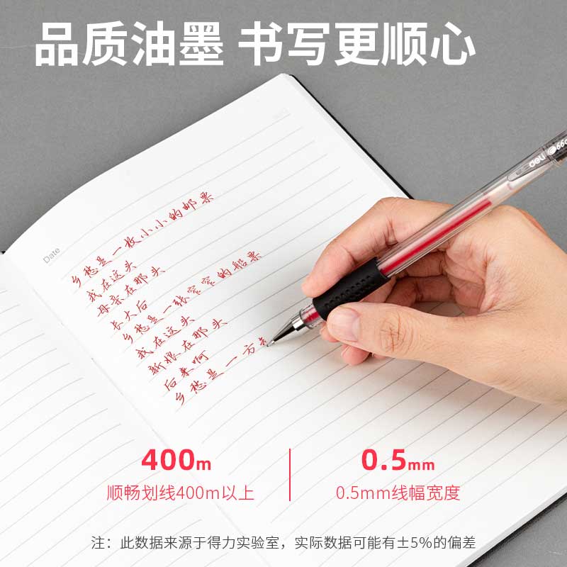 得力 6916 中性笔芯 0.5mm20支/盒 红色 书写工具按（盒）销售