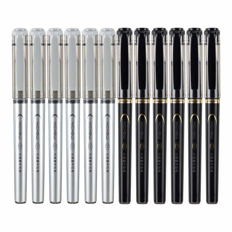 得力 S148 中性笔 0.7mm 12支/盒 黑色 商务子弹头大容量书写工具 单盒装按（盒）销售