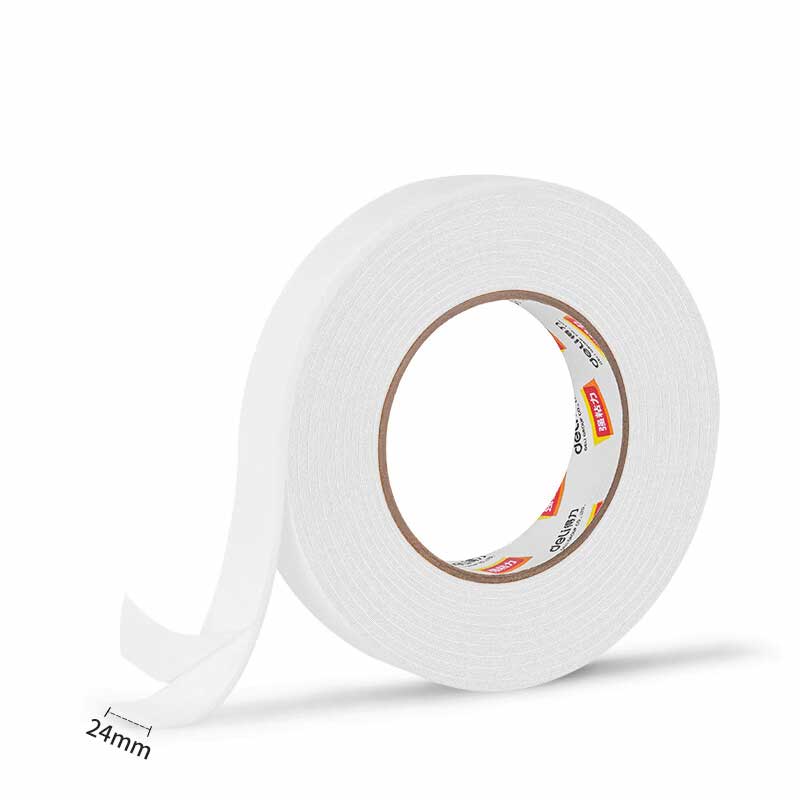 得力 30412 EVA泡棉双面胶带 24mm*5y(≈4.6m)*2.5mm1卷/袋 10袋  打包胶带按（组）销售