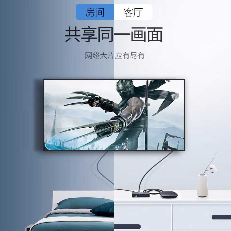 绿联 40201 HDMI1进2出分配器 带电源适配器按（个）销售