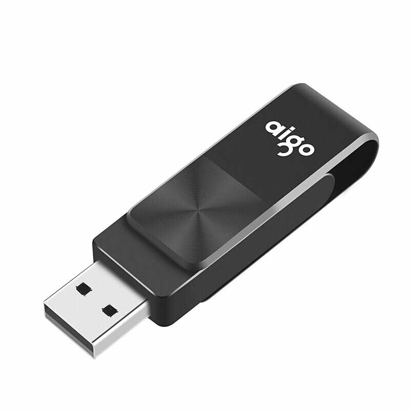 爱国者 U266 U盘 32GB USB2.0 黑色  旋转防护 CD纹防滑设计按个销售