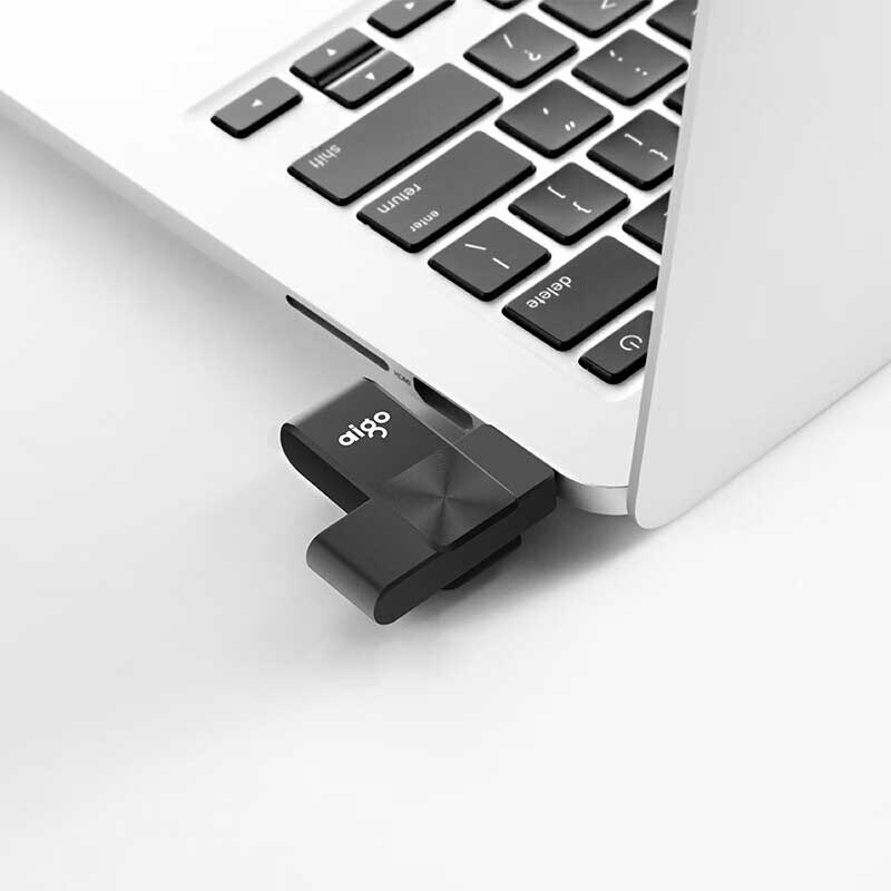 爱国者 U266 U盘 16GB USB2.0 黑色  旋转防护 CD纹防滑设计按（个）销售