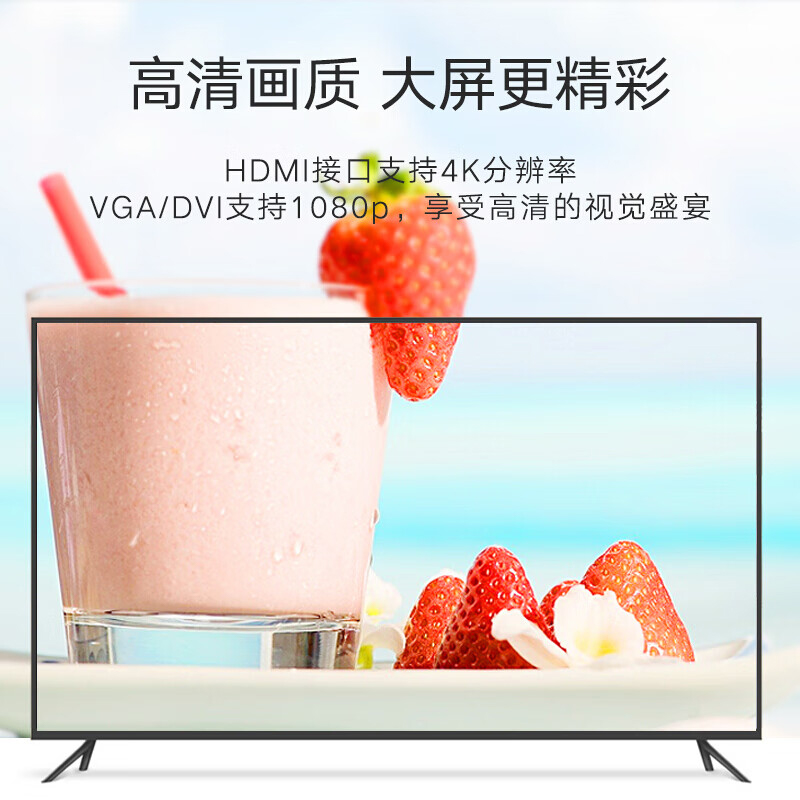 绿联 20418 Mini DP转VGA+DVI+HDMI转换器 雷电接口4K高清 音视频 黑色 同步按（个）销售