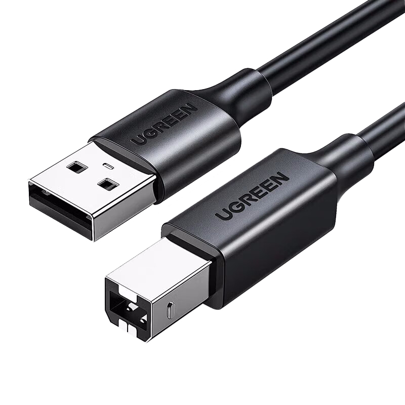 绿联 10327 USB2.0高速打印机线 AM/BM方口接头  黑色 2米按（条）销售