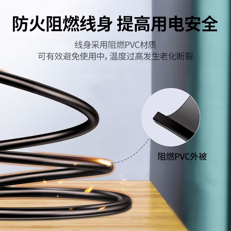 绿联 30566 电脑主机电源线 国标三孔品字尾 黑色按条销售
