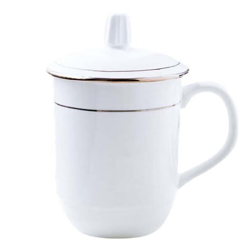 欧思卓 办公陶瓷玉锦杯 400ml 白金款按（个）销售