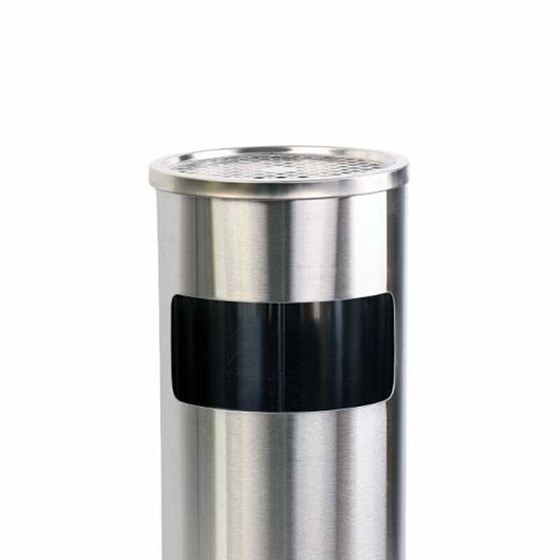 欧思卓 不锈钢圆形丽格座地垃圾桶 ¢250*H610mm 砂钢色按个销售