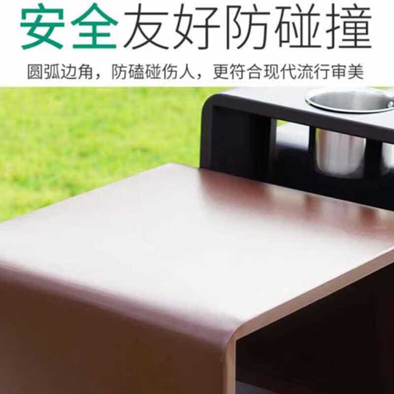 欧思卓 镀锌板果皮箱垃圾箱 88*33*98cm 咖啡色按个销售