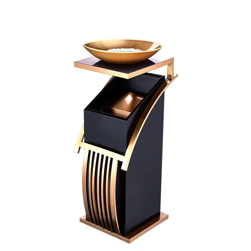 欧思卓 A-188 方管新概念垃圾桶 钛金色 钢盆按（个）销售