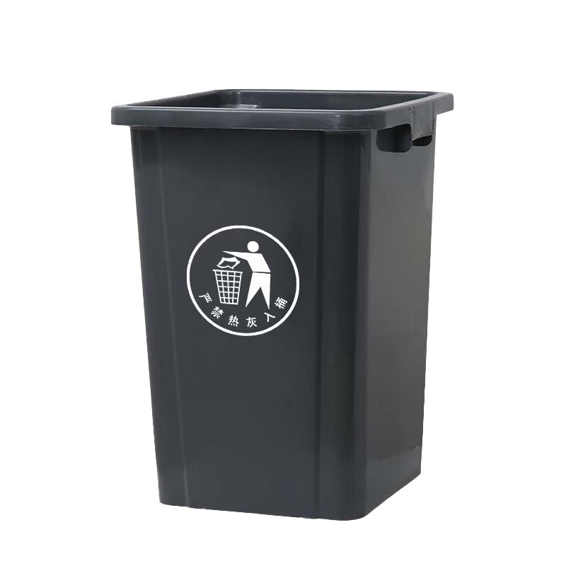 欧思卓 无盖塑料垃圾桶 100L 深灰色按（个）销售
