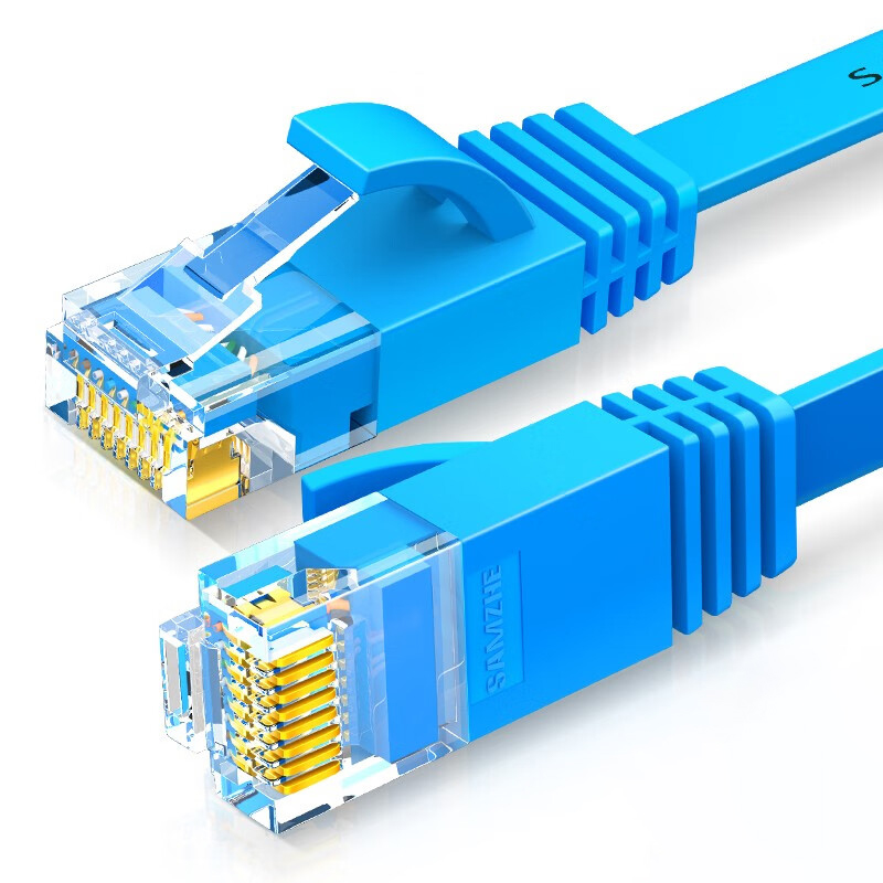 山泽 SZ-605BE 六类网线 5米  CAT6类千兆 扁线 蓝色按（条）销售