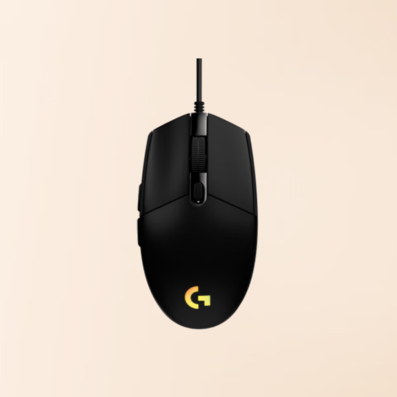 罗技 G102 第二代鼠标  RGB流光灯效鼠标 轻量化 8000DPI传感器 黑色 200-8000DPI按个销售