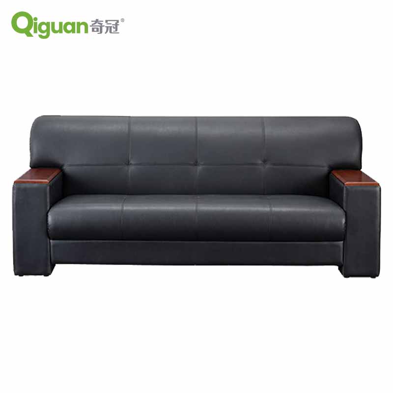 奇冠 QG-ST3-1032 三人位沙发 2000W*900D*840Hmm 黑色 西皮按张销售