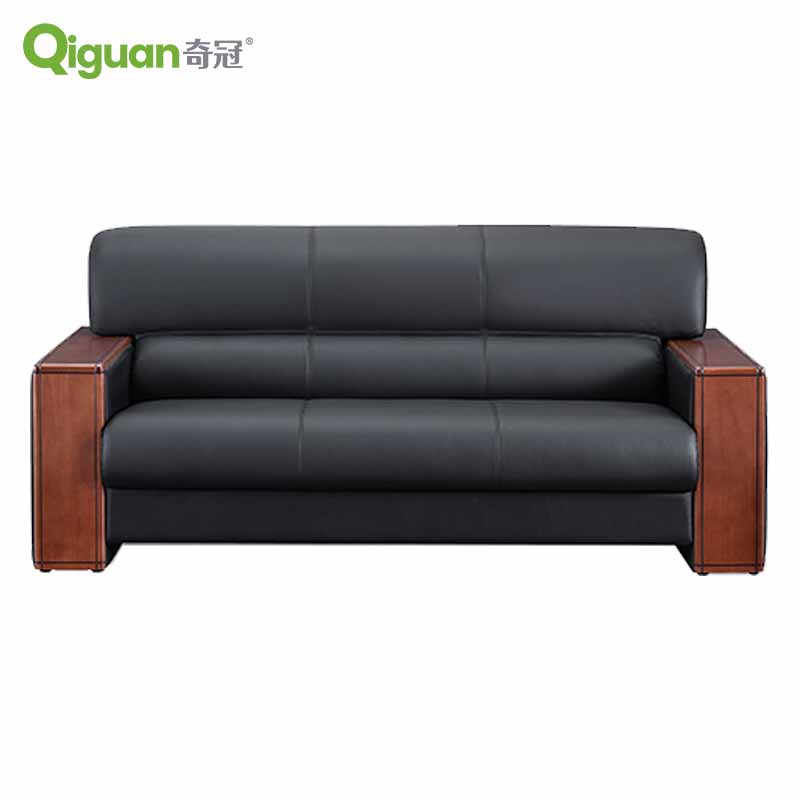 奇冠 QG-ST3-0206 三人位沙发 1900W*900D*850Hmm 黑色 西皮按张销售