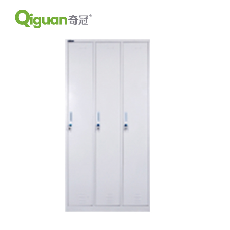 奇冠 钢制三门更衣柜 1850*900*420mm 灰白色 加厚按张销售