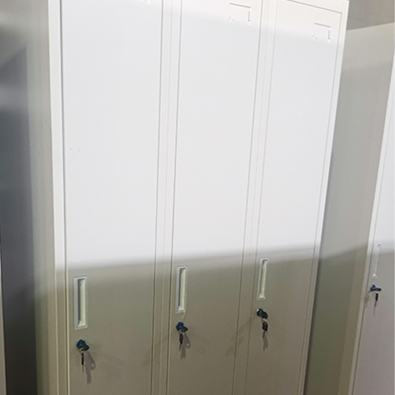 奇冠 钢制三门更衣柜 1850*900*420mm 灰白色 加厚按张销售