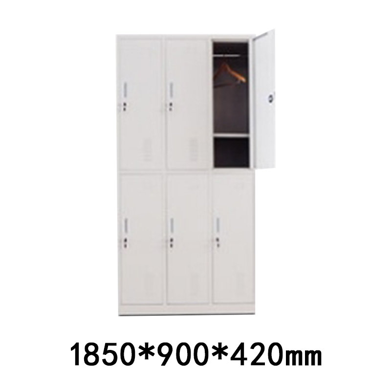 奇冠 钢制六门更衣柜 1850*900*420mm 灰白色 加厚按（张）销售