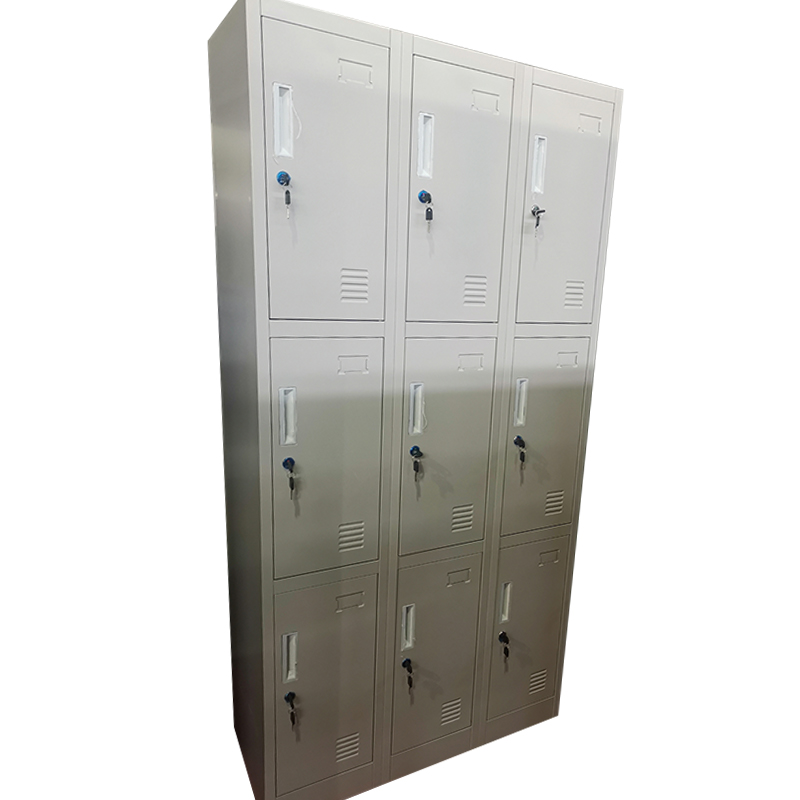 奇冠 钢制九门更衣柜 1850*900*420mm 灰白色 加厚按（张）销售