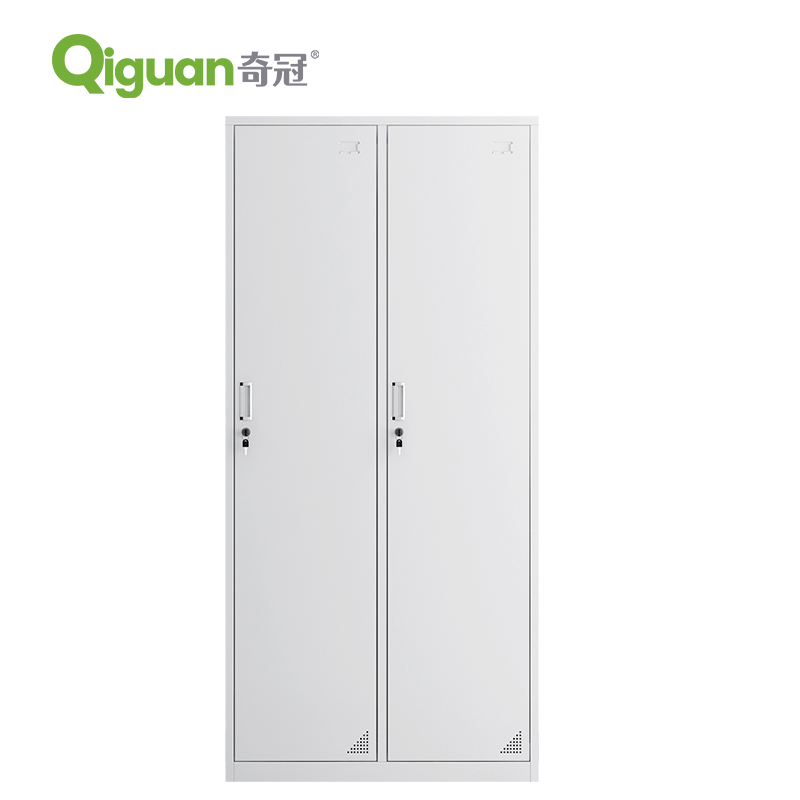 奇冠 钢制二门更衣柜 1800*850*420mm 灰白色 常规按张销售