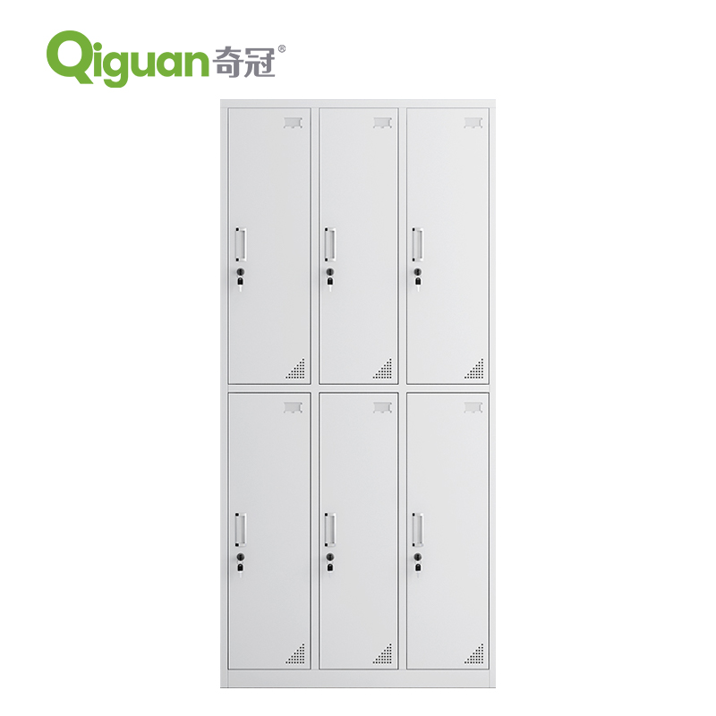 奇冠 钢制六门更衣柜 1800*900*420mm 灰白色 常规按（张）销售