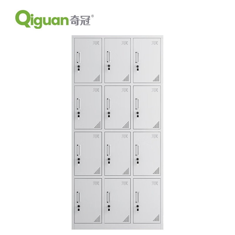 奇冠 钢制十二门更衣柜 1800*900*350mm 灰白色 常规按（张）销售