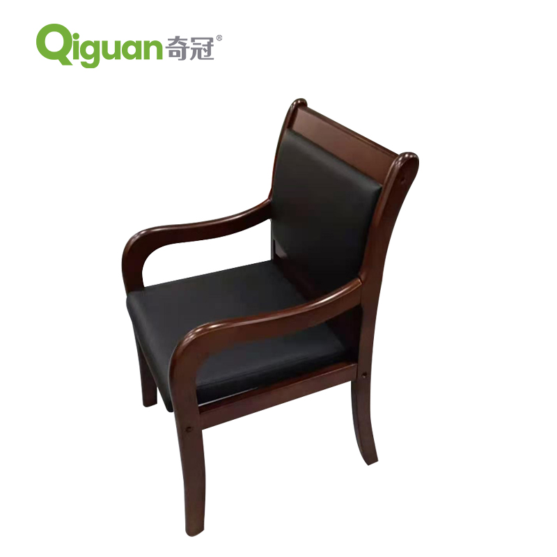 奇冠 QG-A16# 会议椅办公椅 930*630*560mm 黑色 橡胶木 西皮按把销售