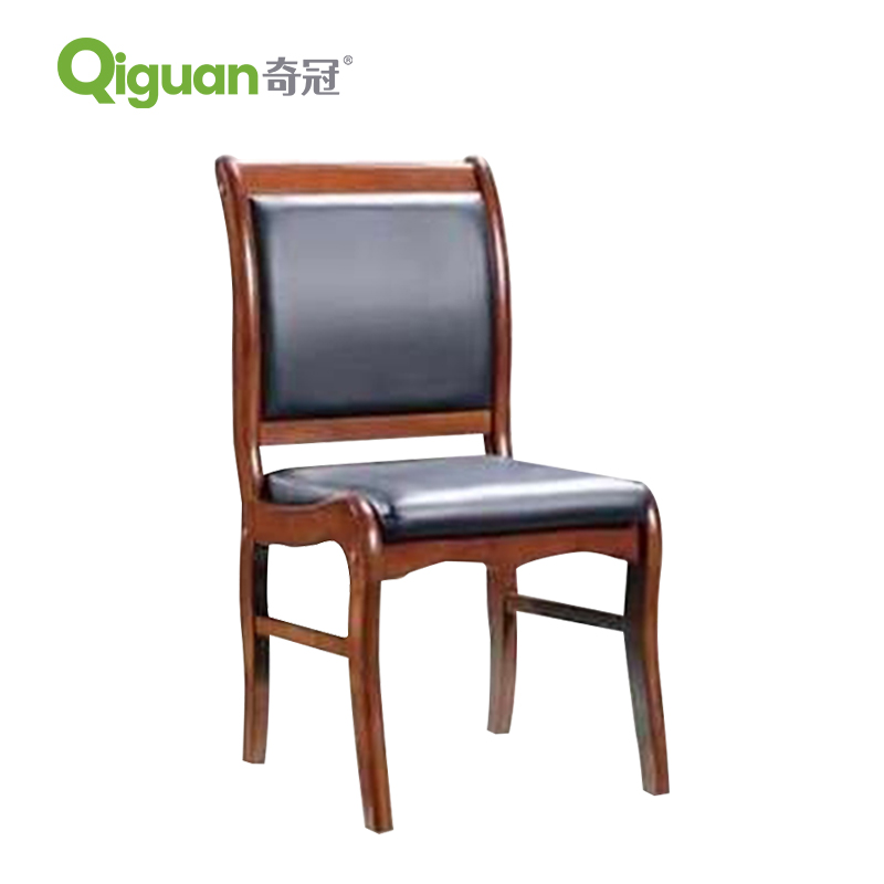 奇冠 QG-A01# 会议椅办公椅 900*500*460mm 黑色 橡胶木 西皮按把销售