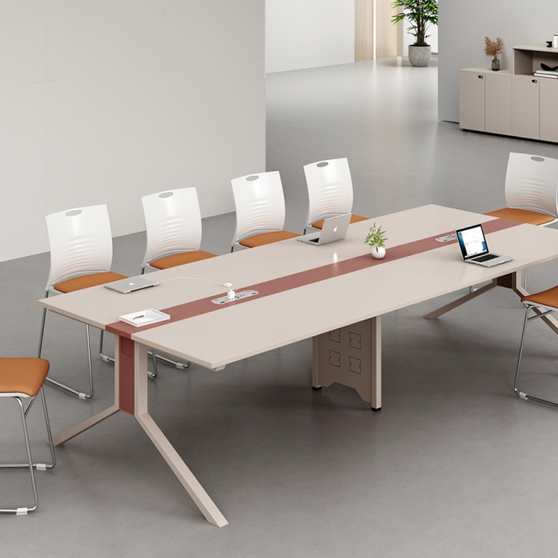 奇冠 2.4米会议桌-1 2400*1200*750mm  利休白茶按（张）销售