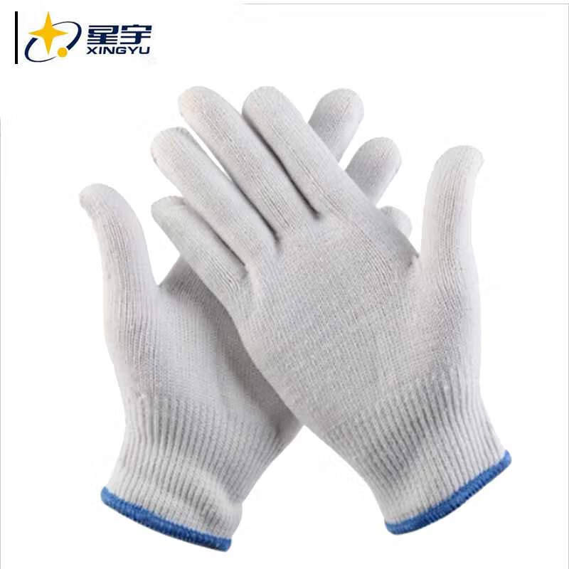星宇 Y908 棉线手套 棉纱线加厚防滑耐用耐磨舒适透气  M 白 12副/包按（包）销售
