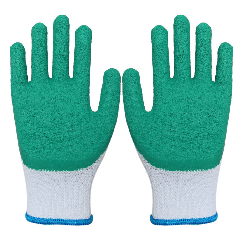 星宇 L1101 通用劳保手套 10针2股粗涤棉乳胶核桃纹防滑 L 绿白 12副/包按(包)销售 星宇 L1101 通用劳保手套 10针2股粗涤棉乳胶核桃纹防滑 L 绿白 12副/包按(包)销售