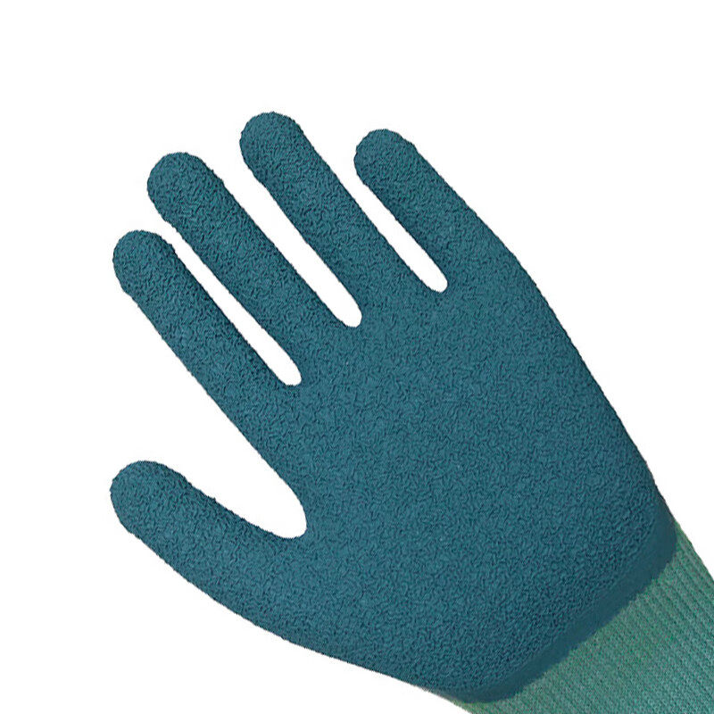 星宇 L1111 通用劳保手套  10针5股细涤棉乳胶核桃纹防滑 L 绿 12副/包按（包）销售