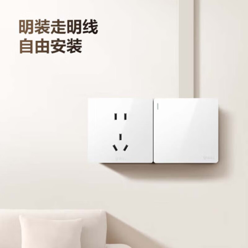 公牛 G59Z223 面板开关  墙壁电源插座 正五孔 明装 白色 1个/包按个销售