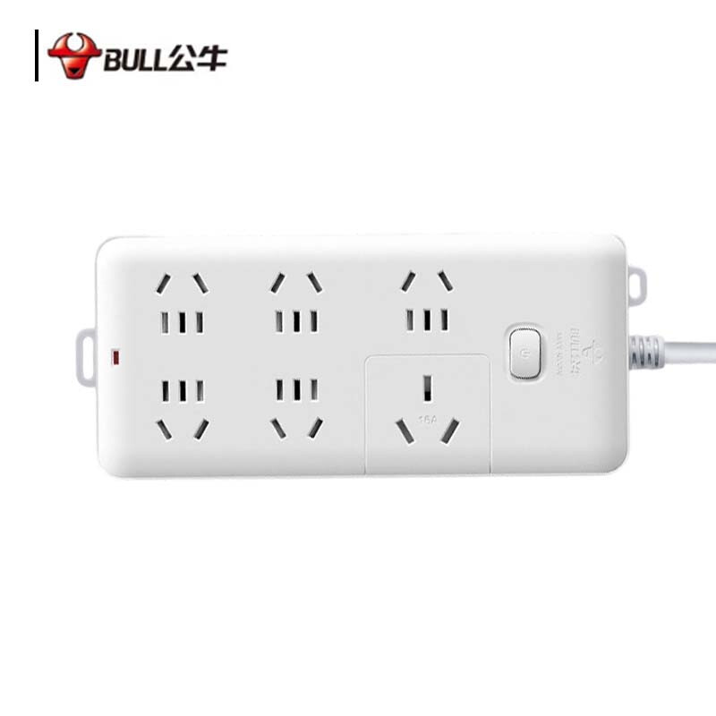 公牛 GN-B15D 排插  插线板/插排/接线板/拖线板 总控 6位 3米 白色 1个/包按（个）销售