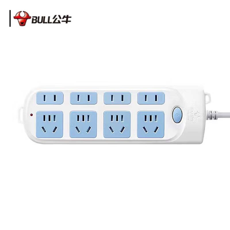 公牛 GN-610 排插  插线板/插排/接线板/拖线板 总控 8位 3米 白蓝 1个/包按（个）销售